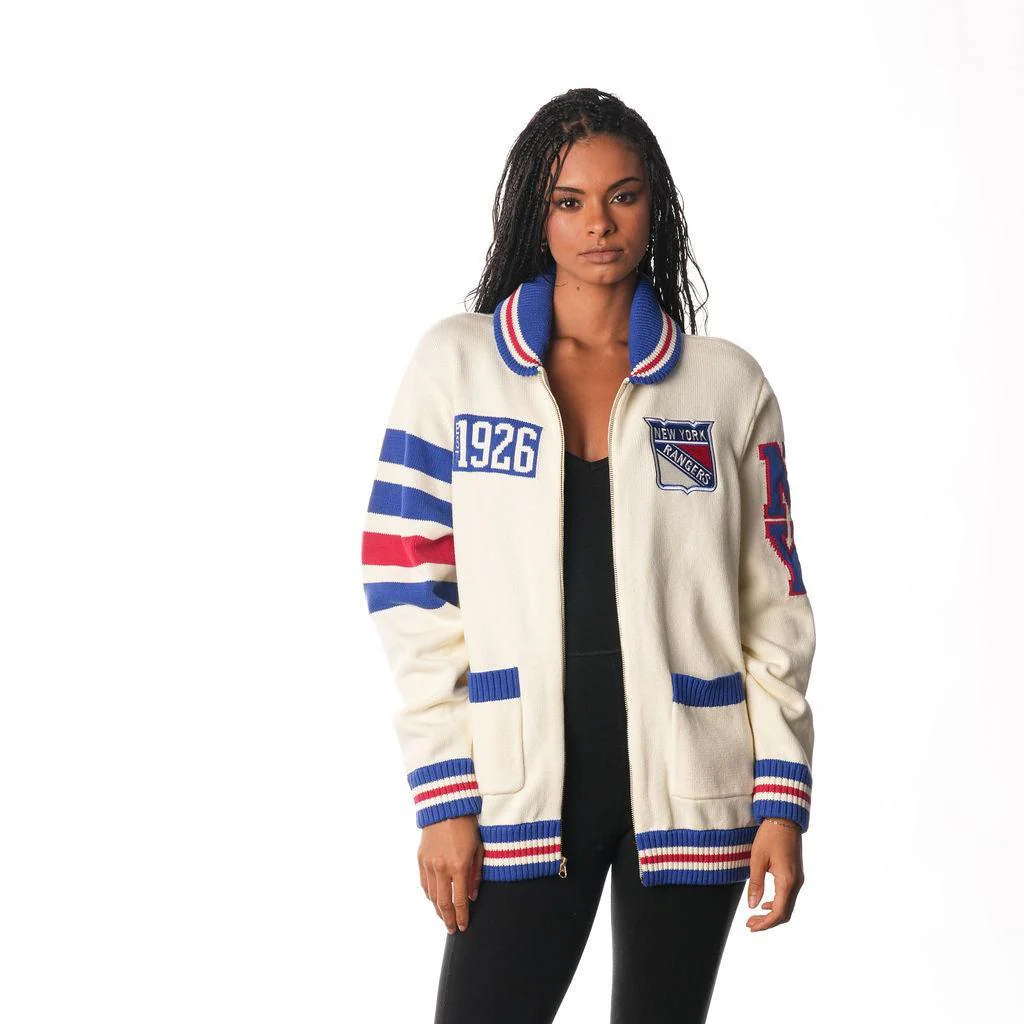New York Rangers Cream Jacquard Sweater - Image 3